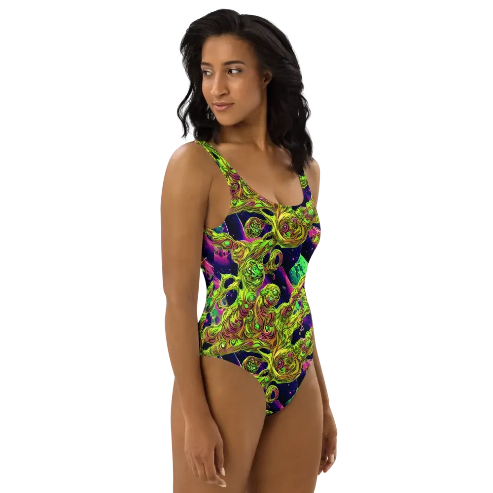 Neon Moonfall on One-Piece Swimsuit — Right