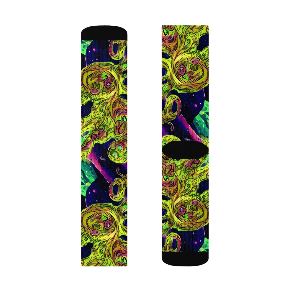 Neon Moonfall on Socks — Right Sock