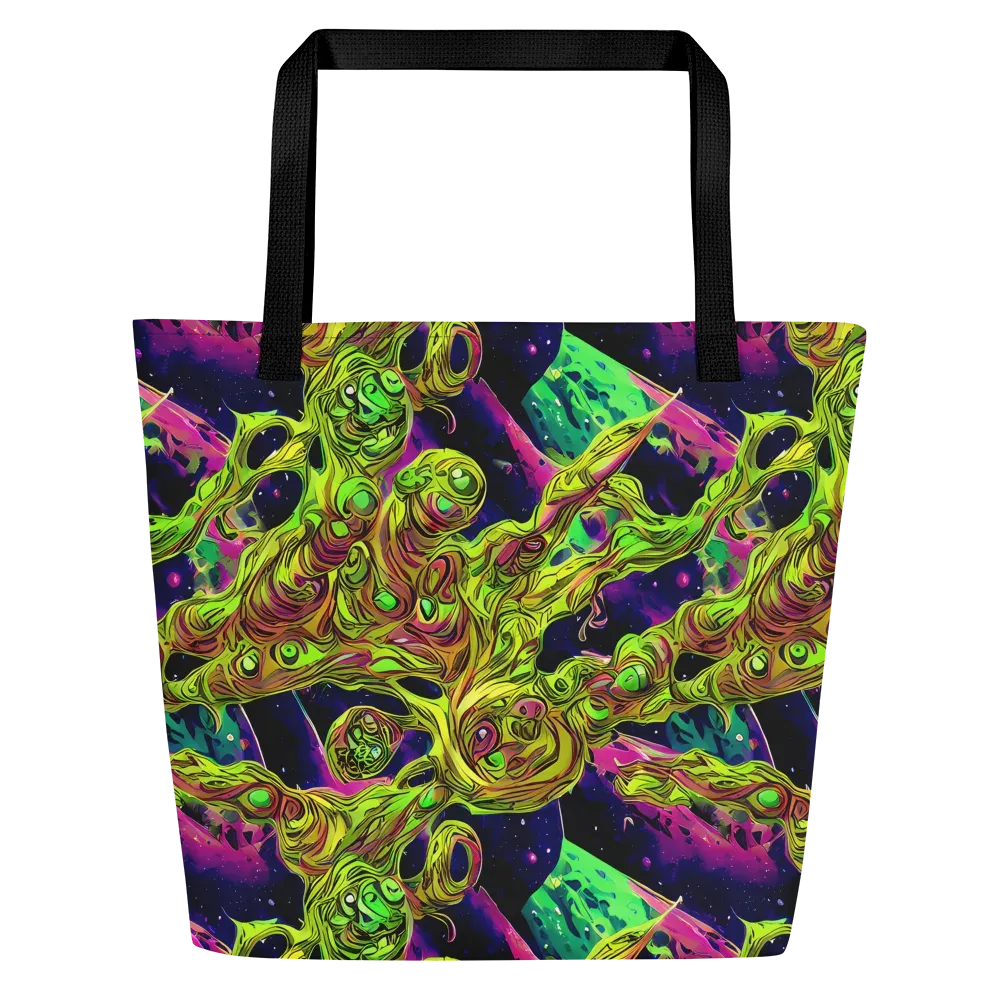 Neon Moonfall on Large Tote Bag W/ Pocket — Front