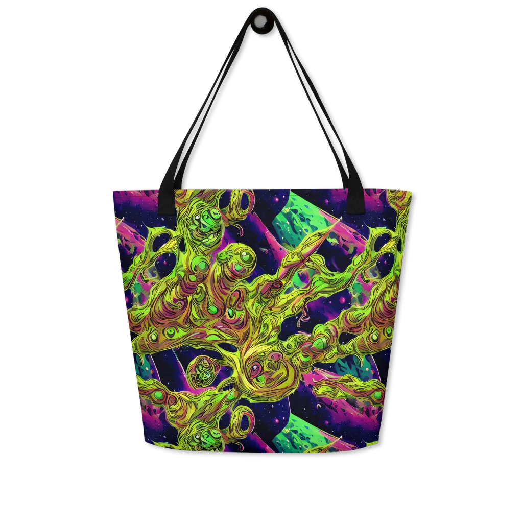 Neon Moonfall on Large Tote Bag W/ Pocket — Front