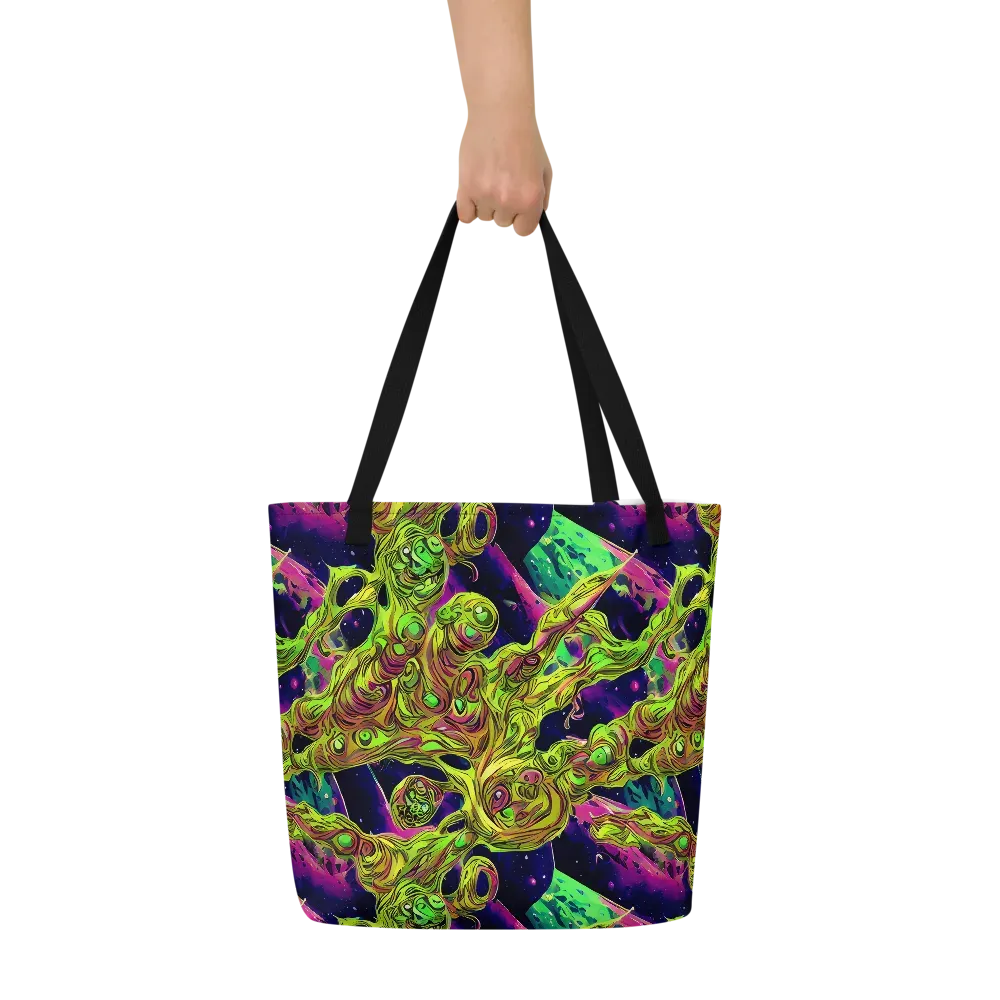 Neon Moonfall on Large Tote Bag W/ Pocket — Front