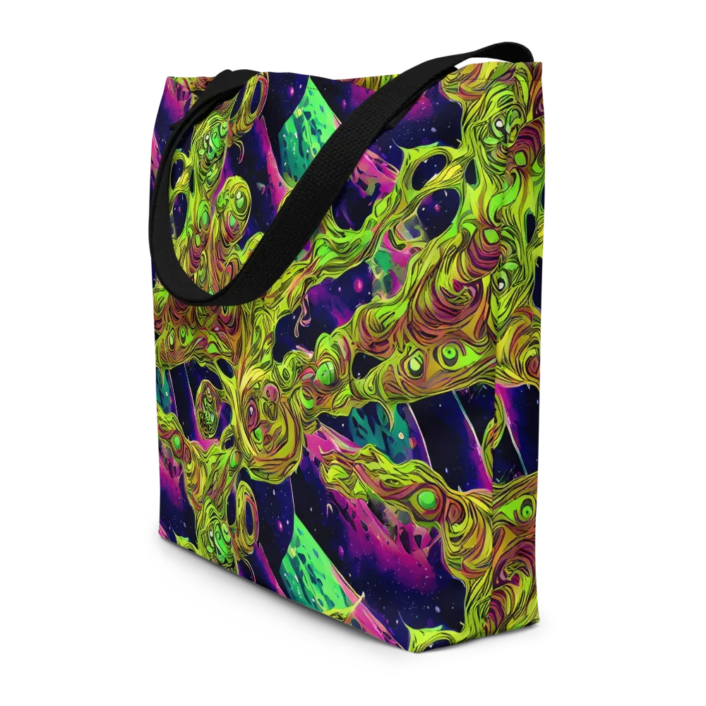 Neon Moonfall on Large Tote Bag W/ Pocket — Front