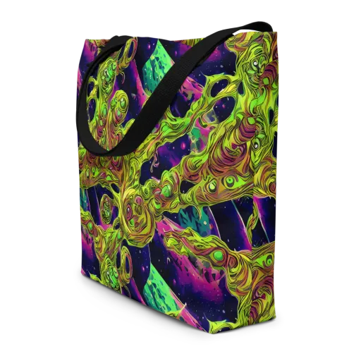 Neon Moonfall on a Large Tote Bag W/ Pocket