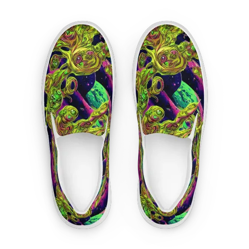 Neon Moonfall on a Women's Slip-On Canvas Shoes