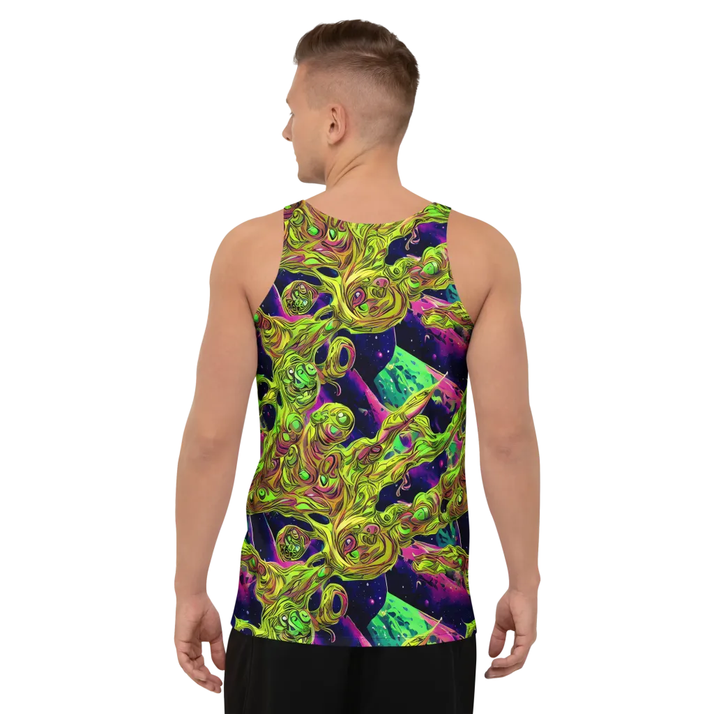 Neon Moonfall on Men's Tank Top — Back