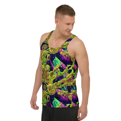 Neon Moonfall on a Men's Tank Top