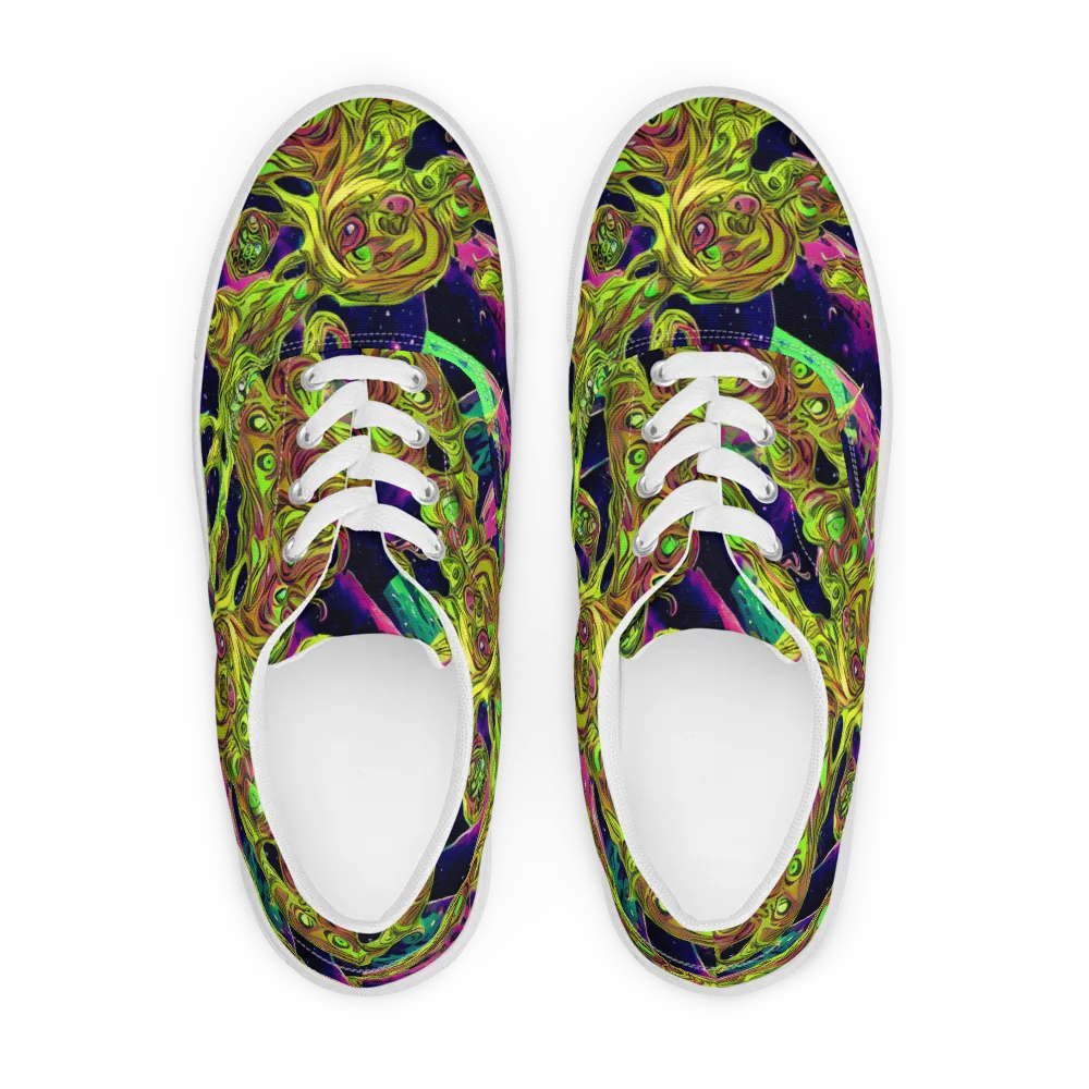 Neon Moonfall on Men's Lace-Up Canvas Shoes — Front