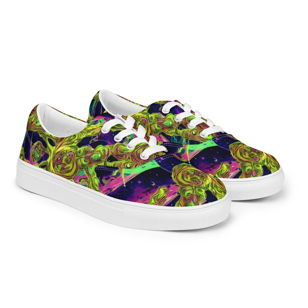 Neon Moonfall on Men's Lace-Up Canvas Shoes — Right Front