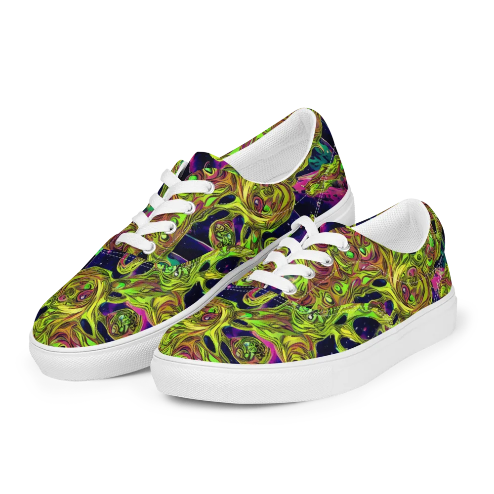 Neon Moonfall on Men's Lace-Up Canvas Shoes — Left Front