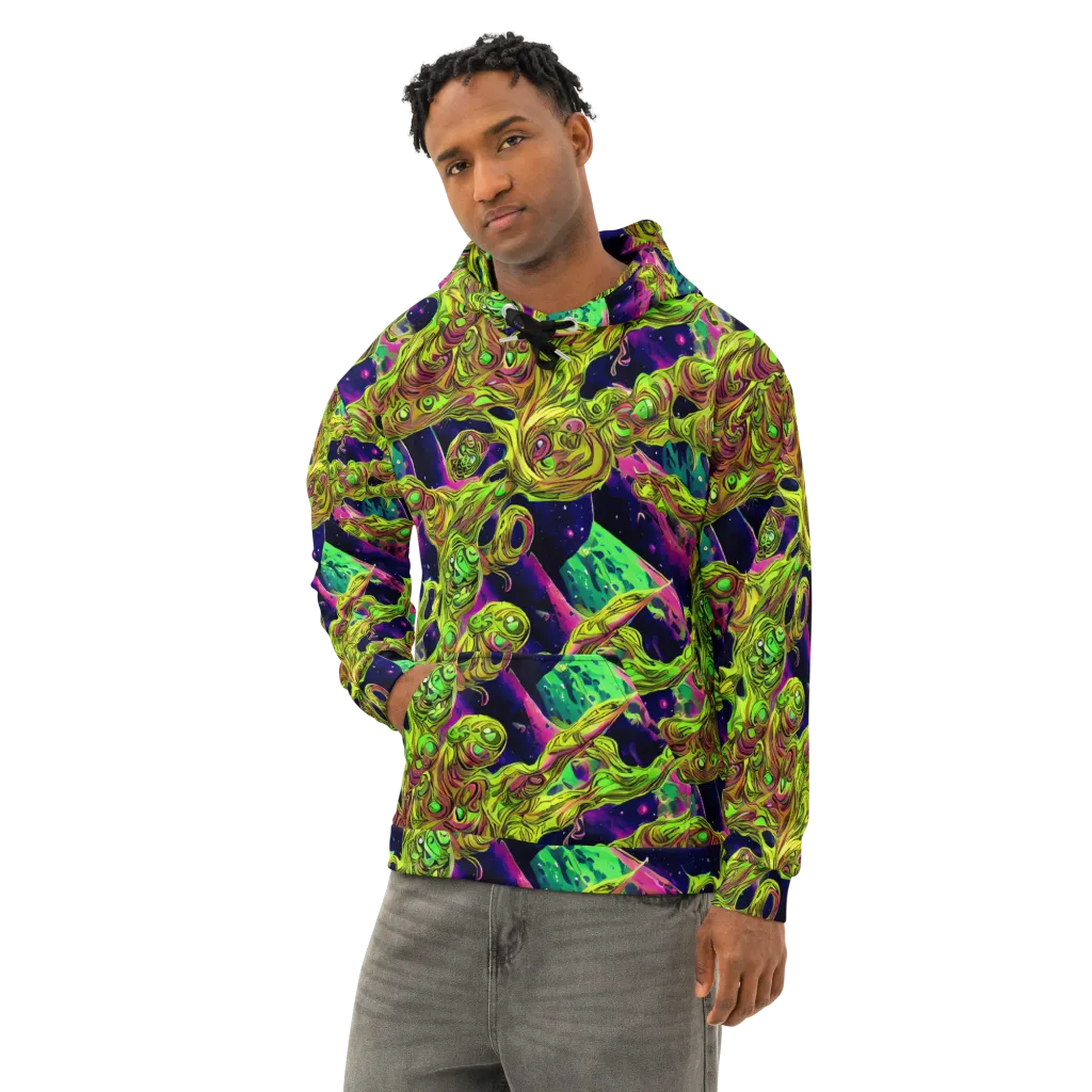 Neon Moonfall on Cotton Hoodie — Left Front