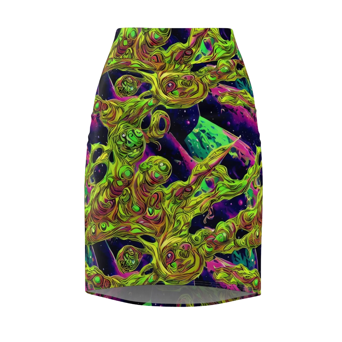 Neon Moonfall on Pencil Skirt — Front