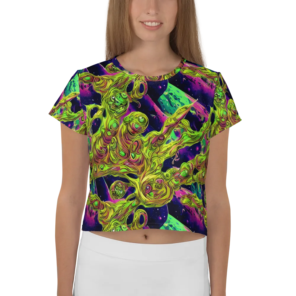 Neon Moonfall on Crop Tee — Front