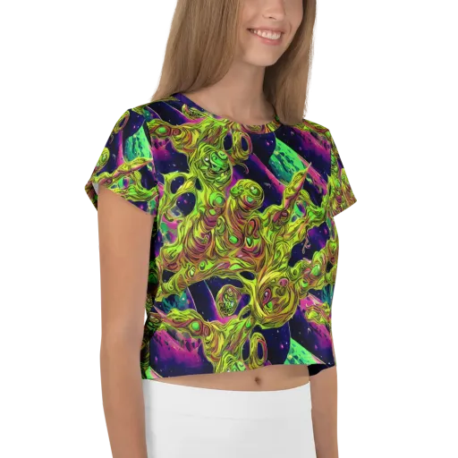 Neon Moonfall on a Crop Tee