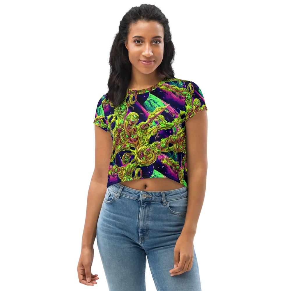 Neon Moonfall on Crop Tee — Front