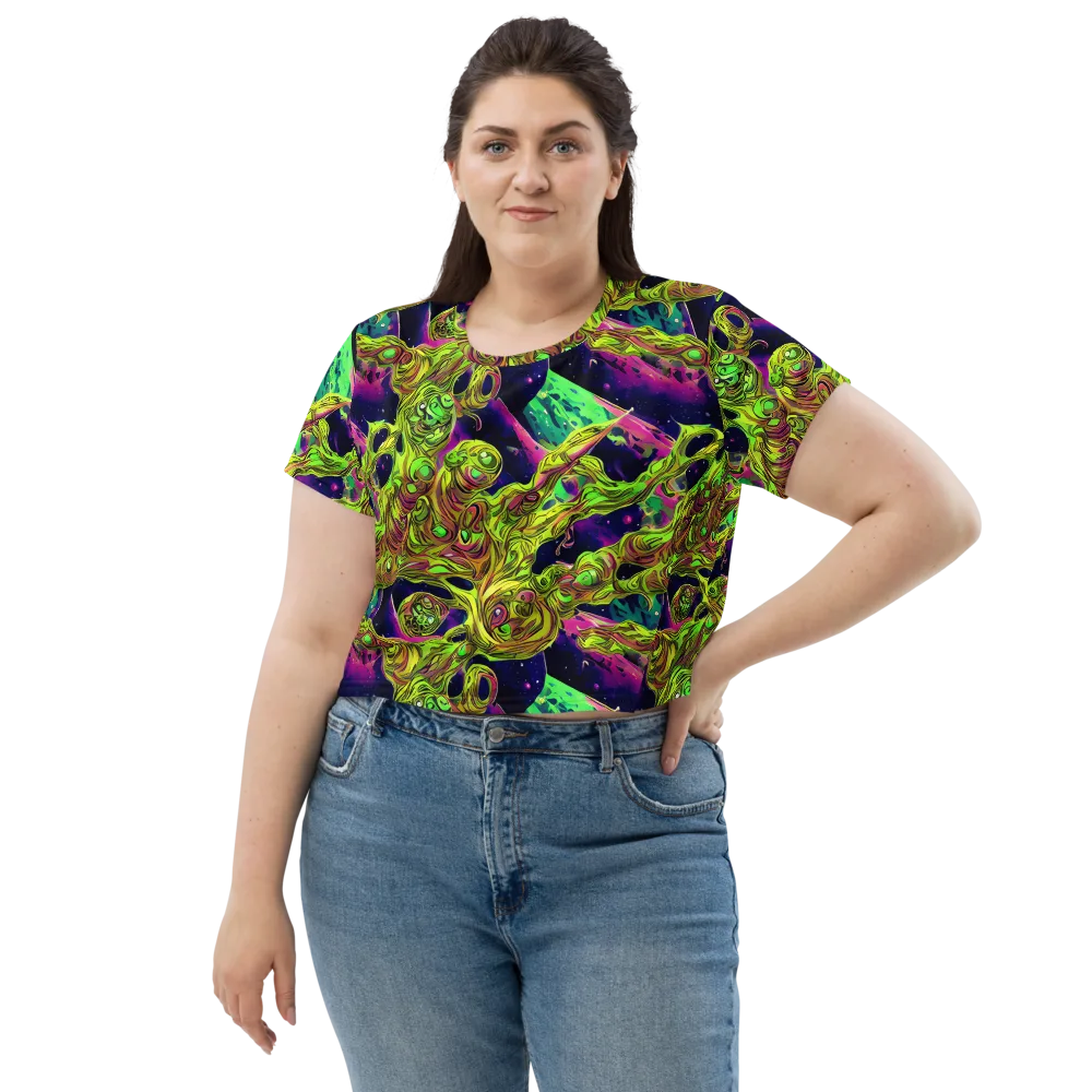 Neon Moonfall on Crop Tee — Front