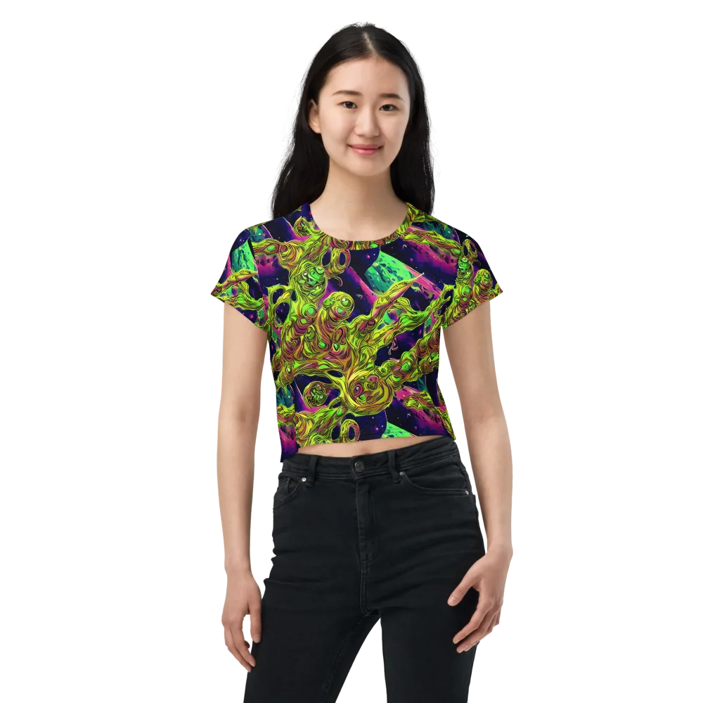 Neon Moonfall on Crop Tee — Front