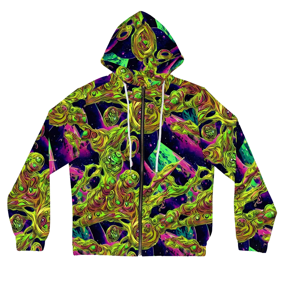 Neon Moonfall on Women's Full-Zip Hoodie — Front