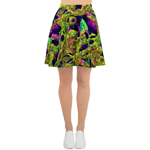 Neon Moonfall on a Skater Skirt