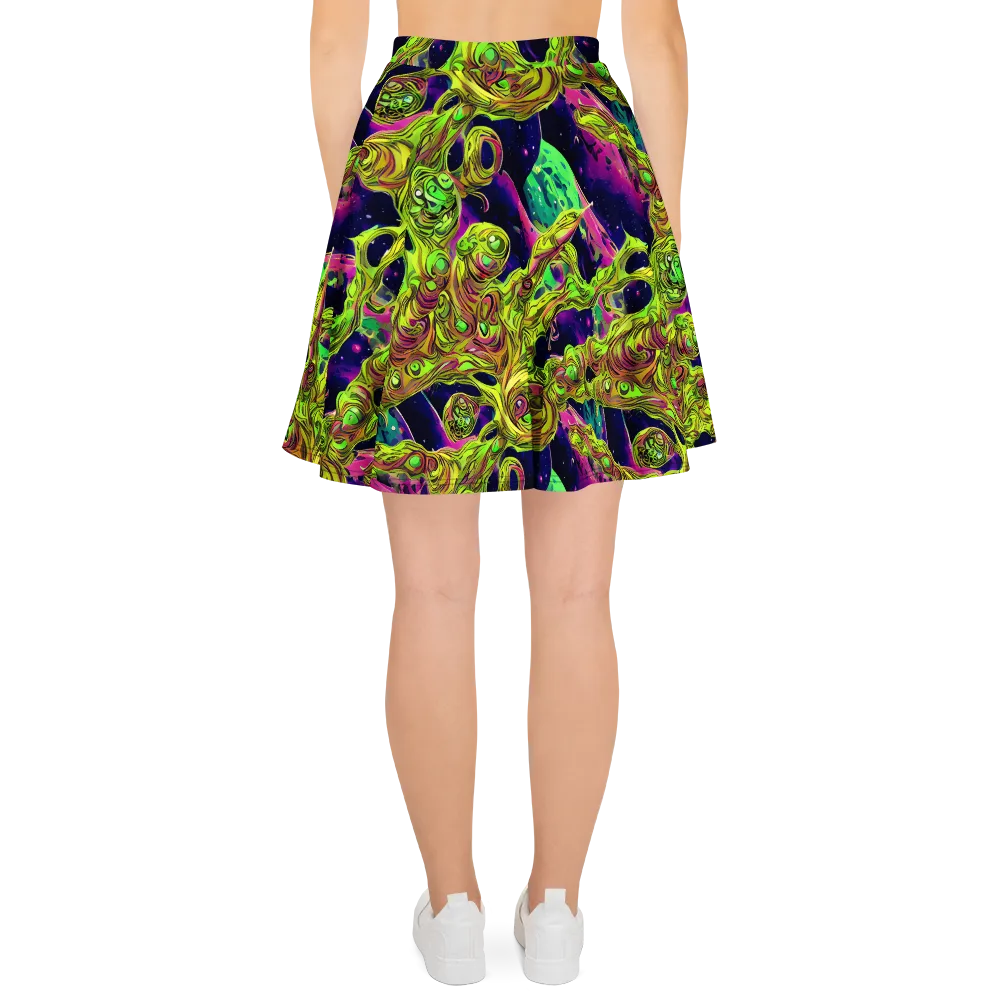 Neon Moonfall on Skater Skirt — Back