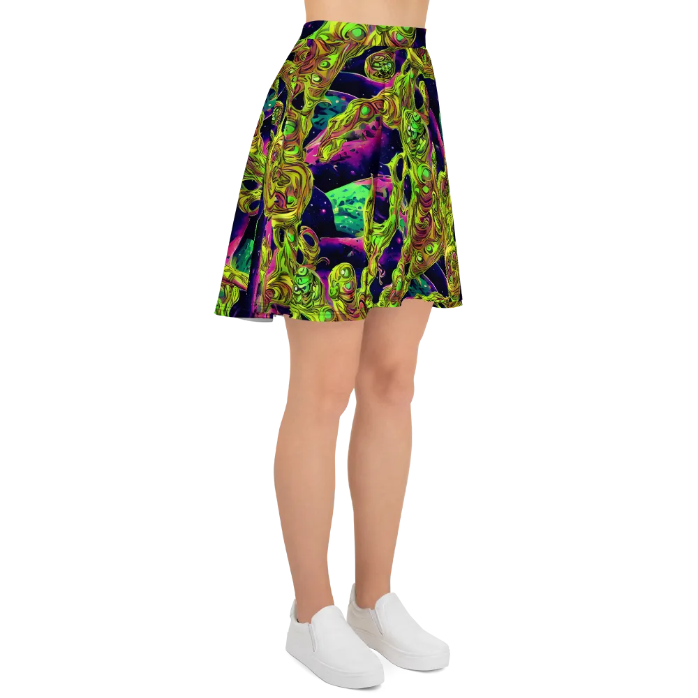 Neon Moonfall on Skater Skirt — Right