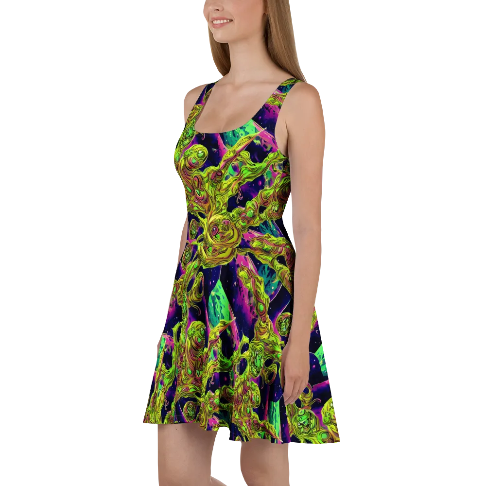 Neon Moonfall on Skater Dress — Left