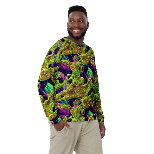 Neon Moonfall on a Sweatshirt