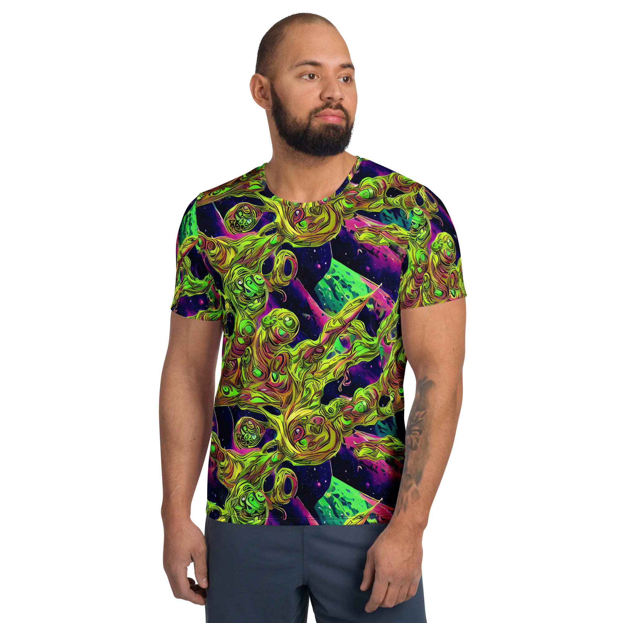 Neon Moonfall on Men's Athletic T-Shirt — Front