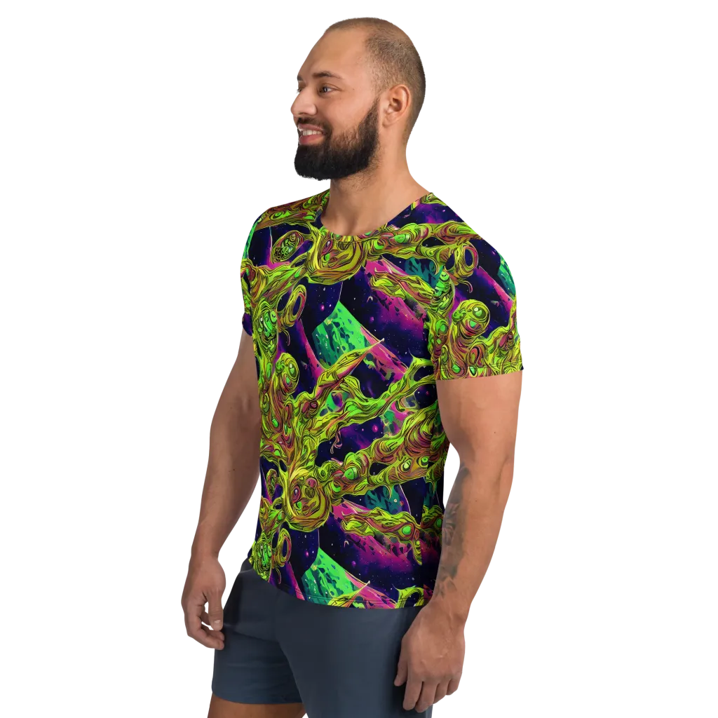 Neon Moonfall on Men's Athletic T-Shirt — Left