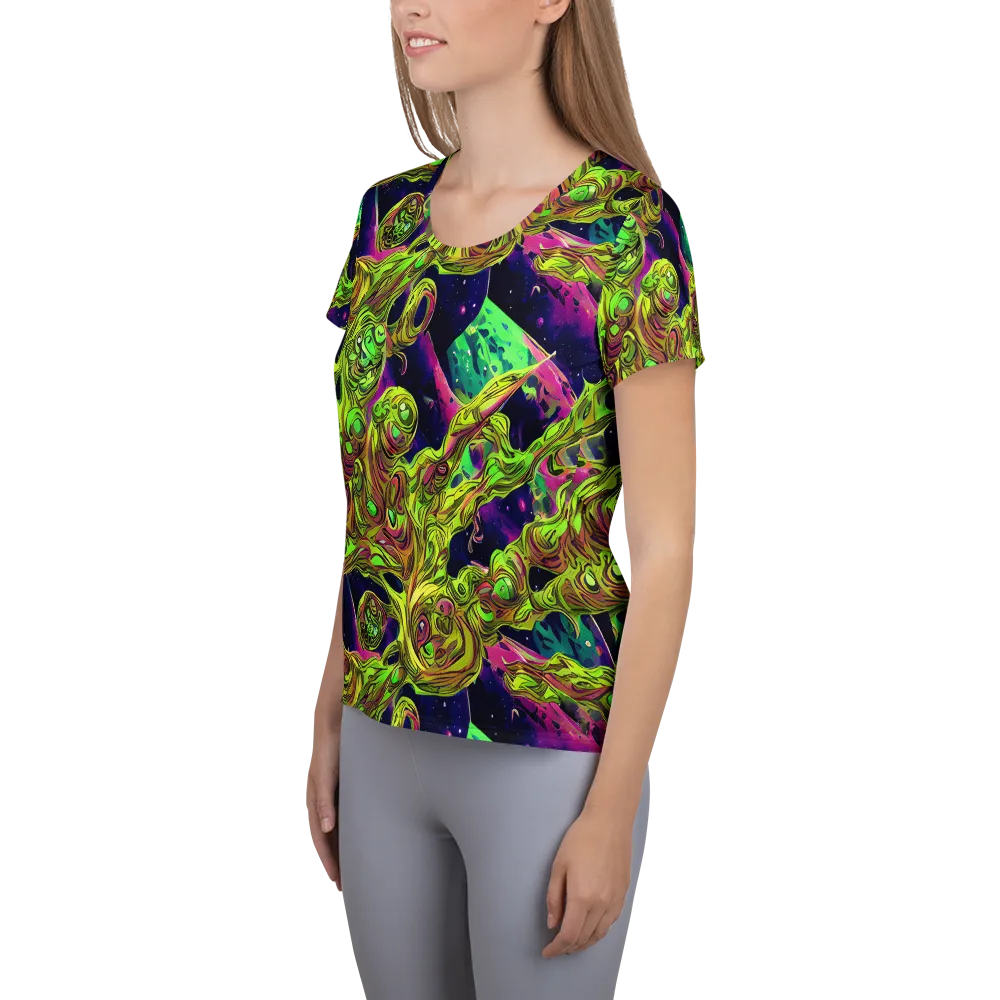 Neon Moonfall on Women's Athletic T-Shirt — Left