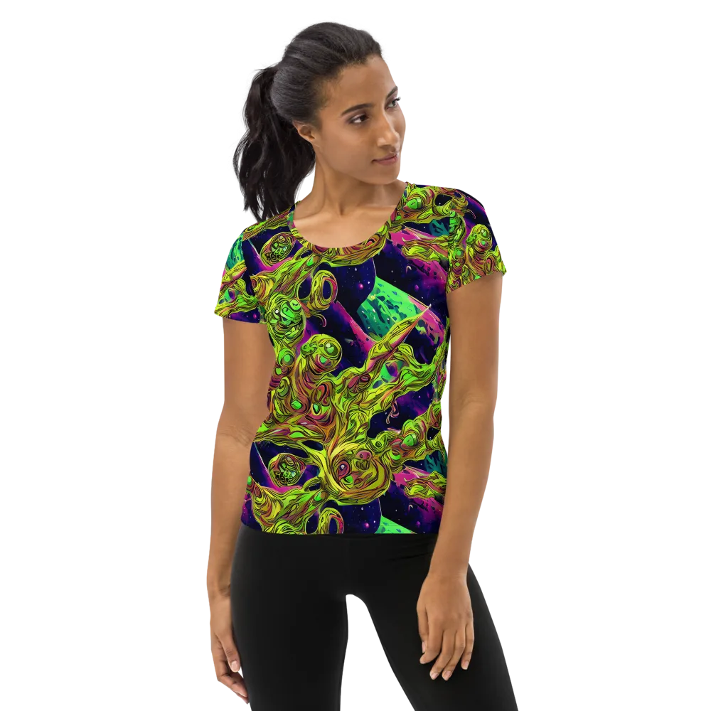 Neon Moonfall on Women's Athletic T-Shirt — Front