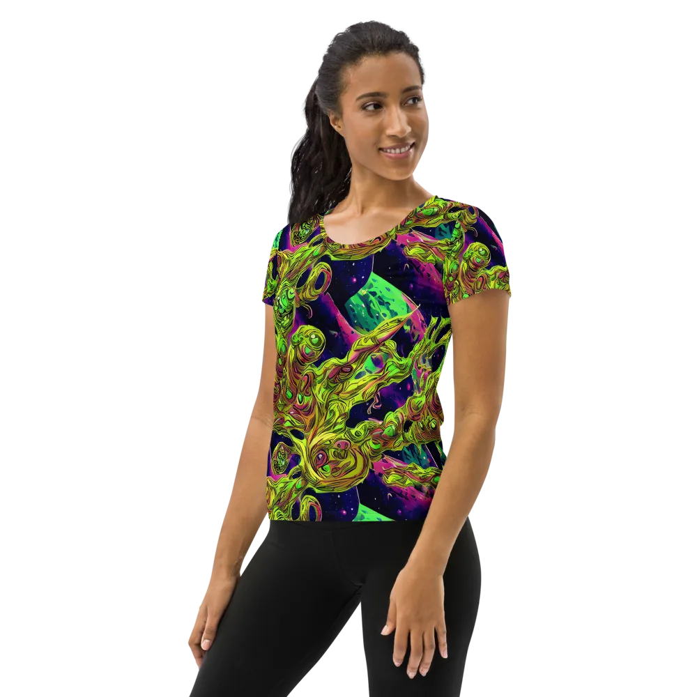 Neon Moonfall on Women's Athletic T-Shirt — Left