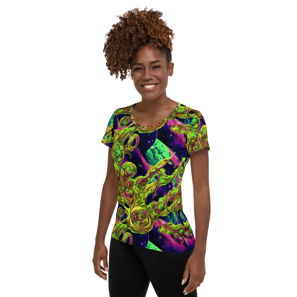 Neon Moonfall on Women's Athletic T-Shirt — Left