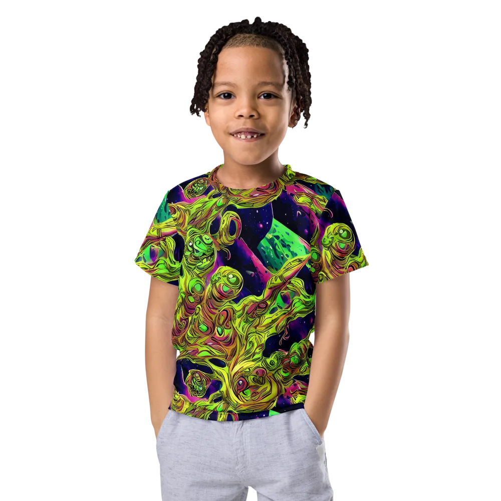 Neon Moonfall on Kids Crew Neck T-Shirt — Front