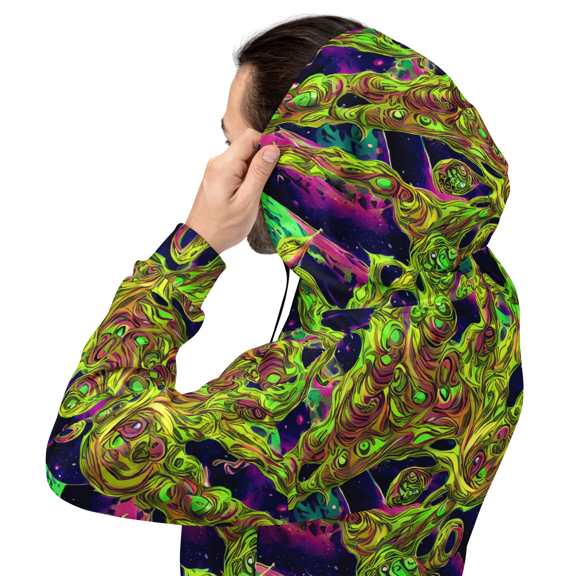 Neon Moonfall on Hoodie — Back