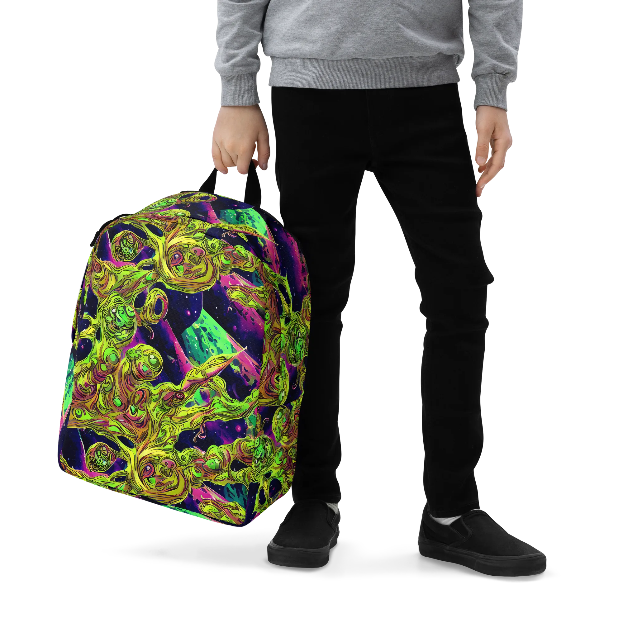 Neon Moonfall on Minimalist Backpack — Zoomed-in