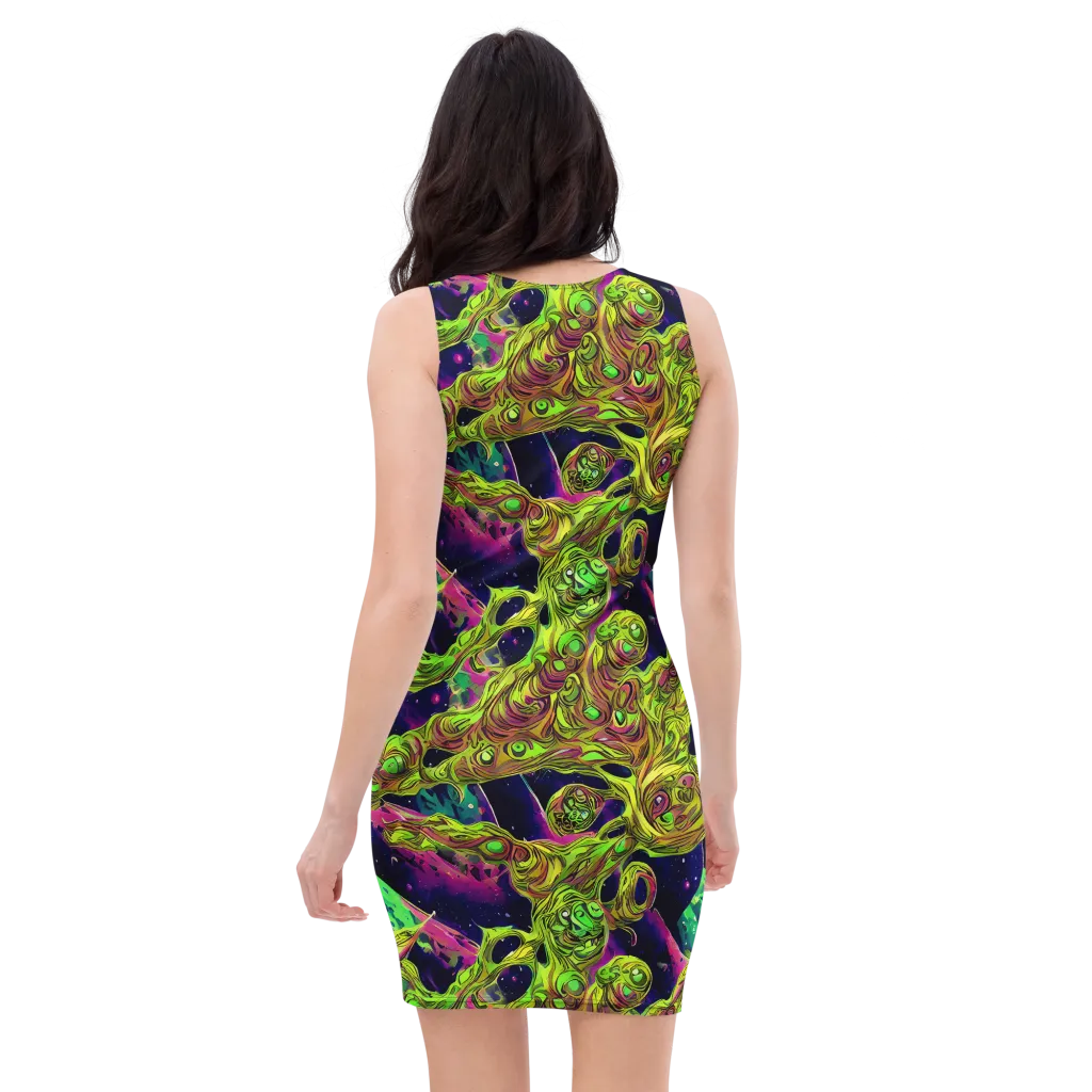 Neon Moonfall on Bodycon Dress — Back