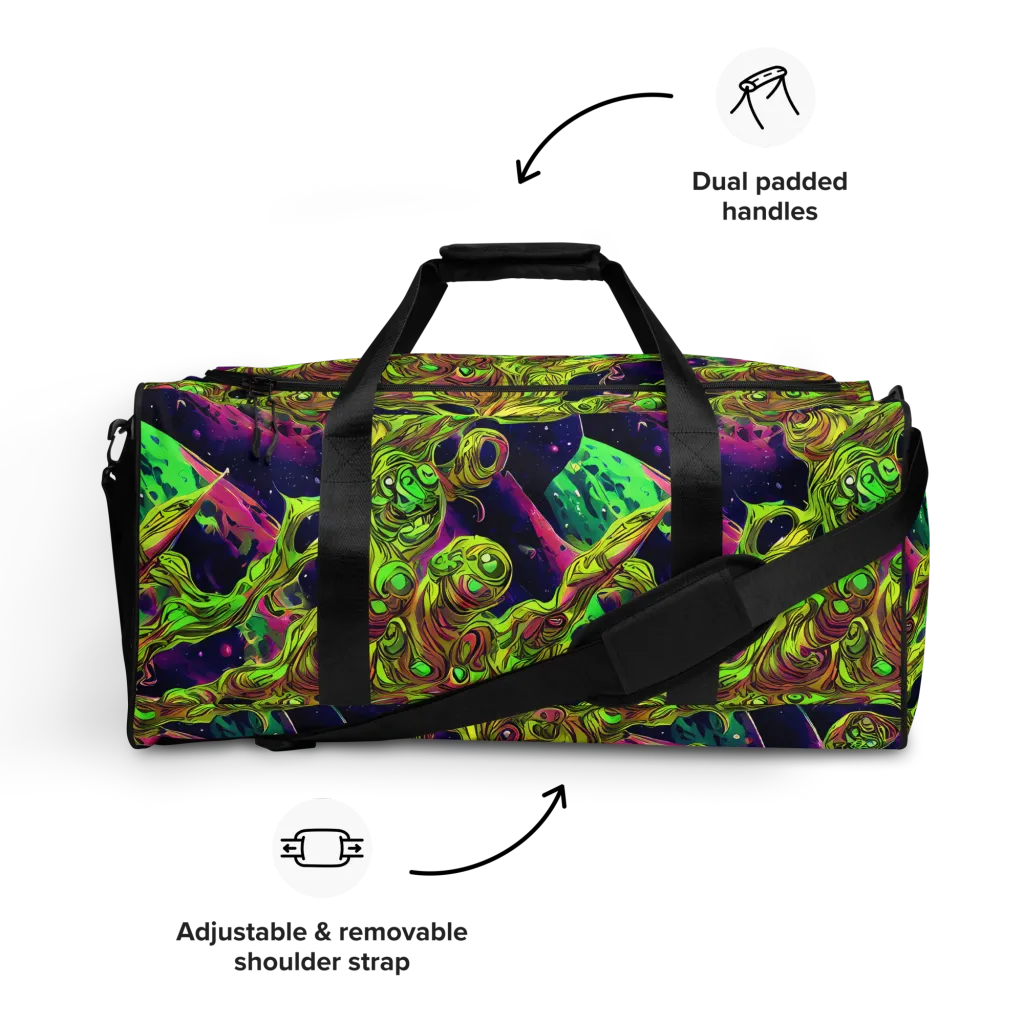 Neon Moonfall on Duffle Bag — Front