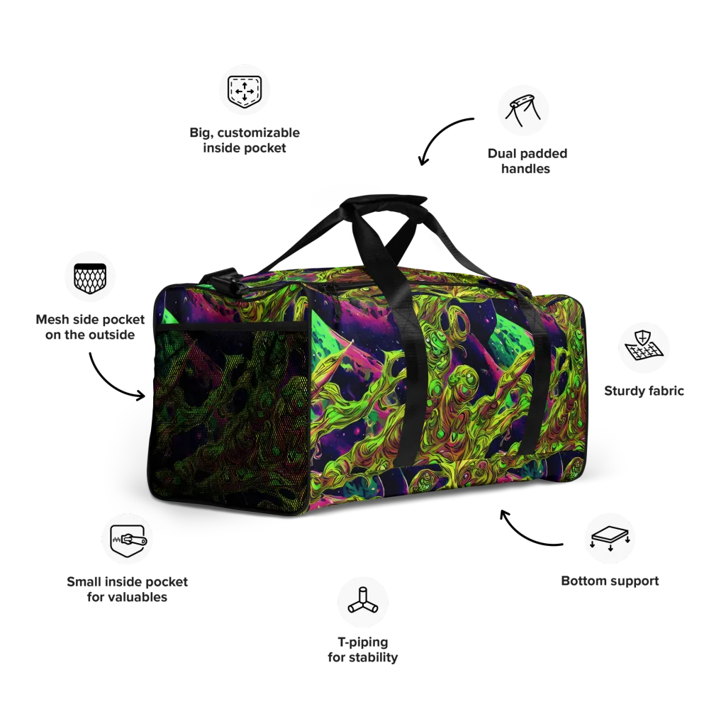 Neon Moonfall on Duffle Bag — Right Front
