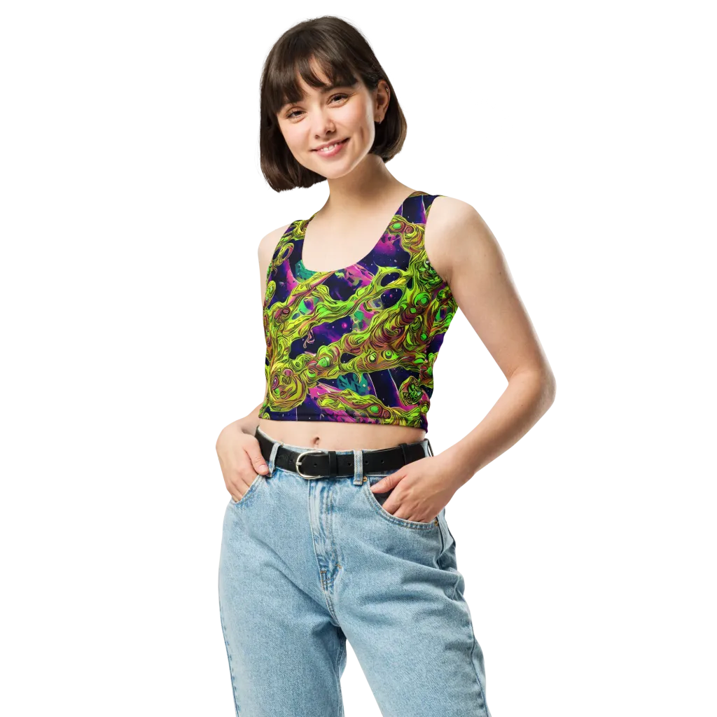Neon Moonfall on Crop Top — Front