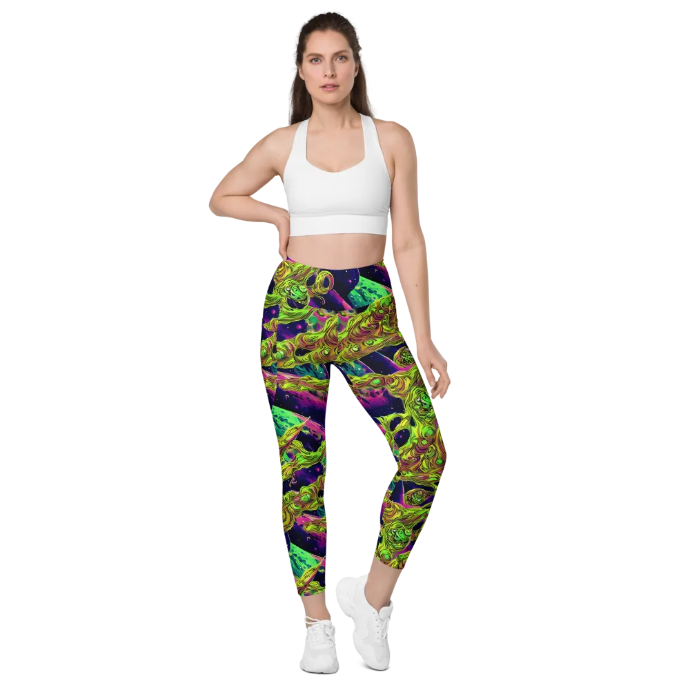 Neon Moonfall on Leggings with Pockets — Front