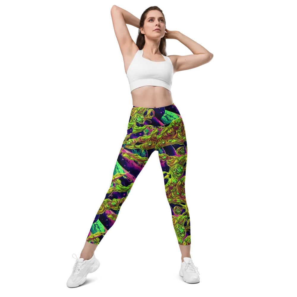 Neon Moonfall on Leggings with Pockets — Front