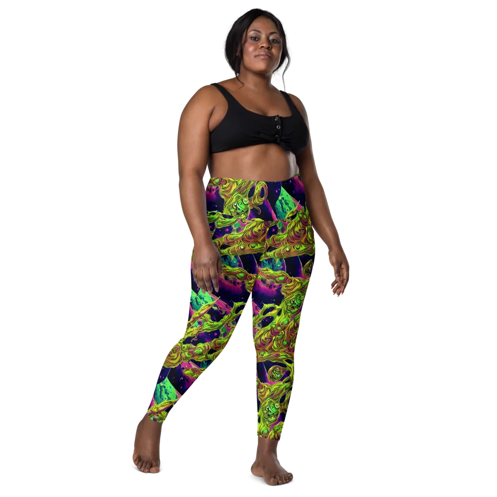 Neon Moonfall on Leggings with Pockets — Front