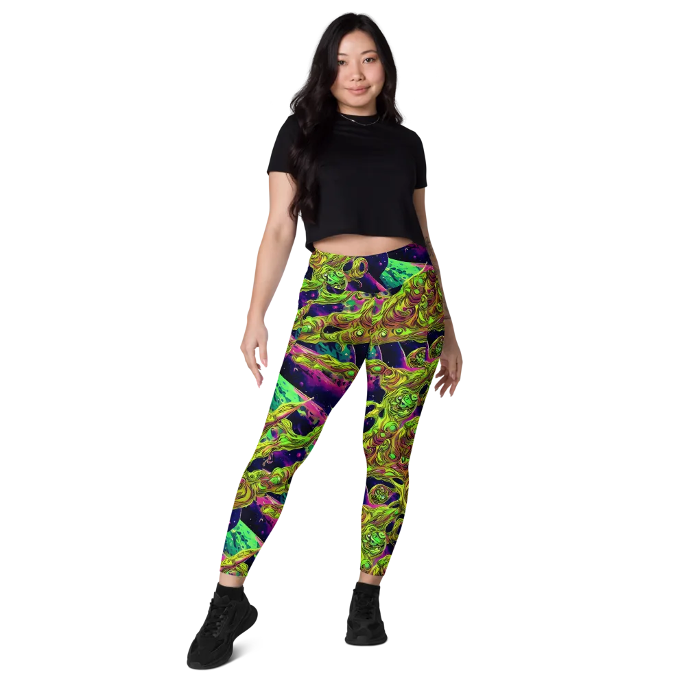 Neon Moonfall on Leggings with Pockets — Front