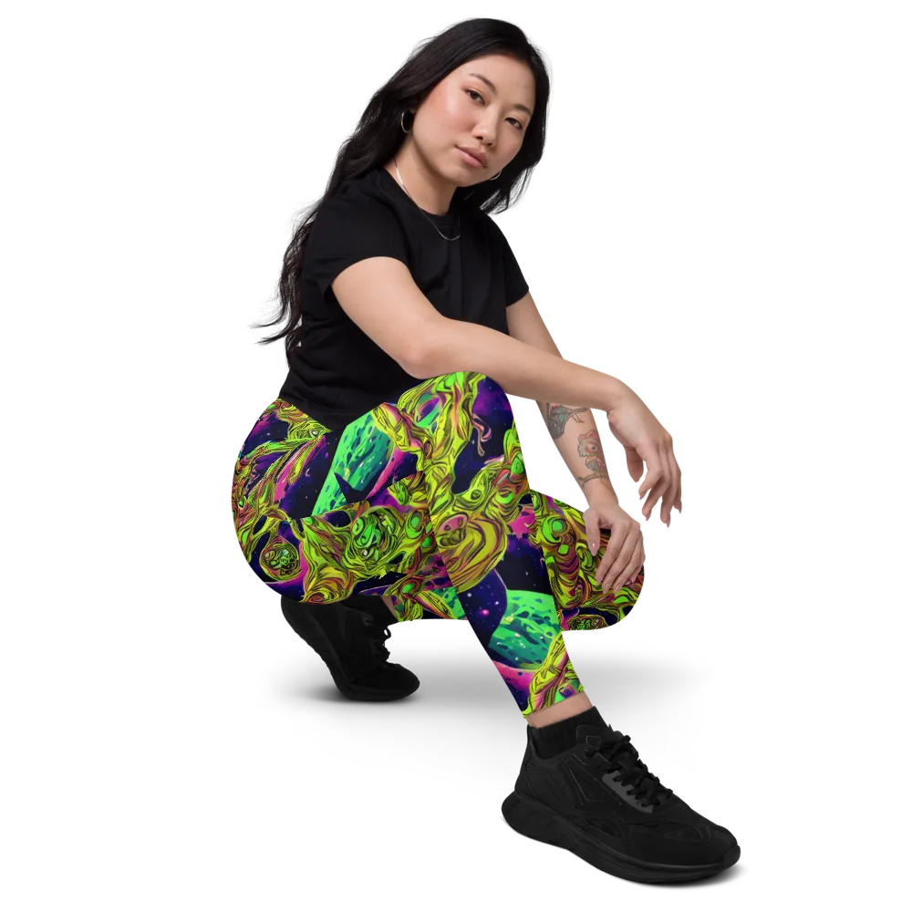 Neon Moonfall on Leggings with Pockets — Right Front