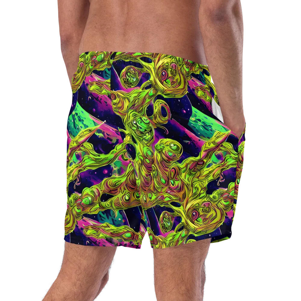 Neon Moonfall on Swim Trunks — Right Back