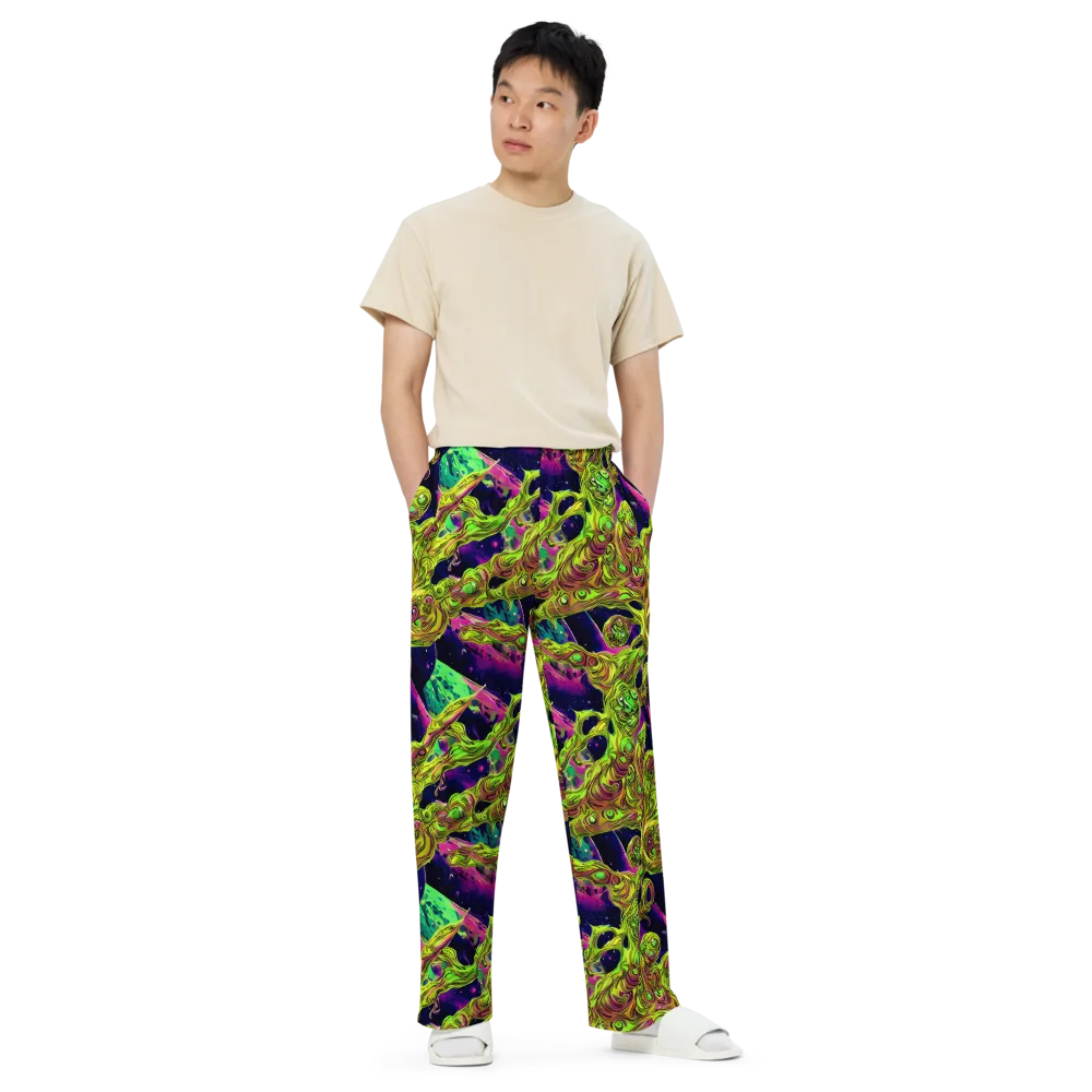 Neon Moonfall on Wide-Leg Pants — Front