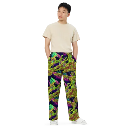 Neon Moonfall on a Wide-Leg Pants