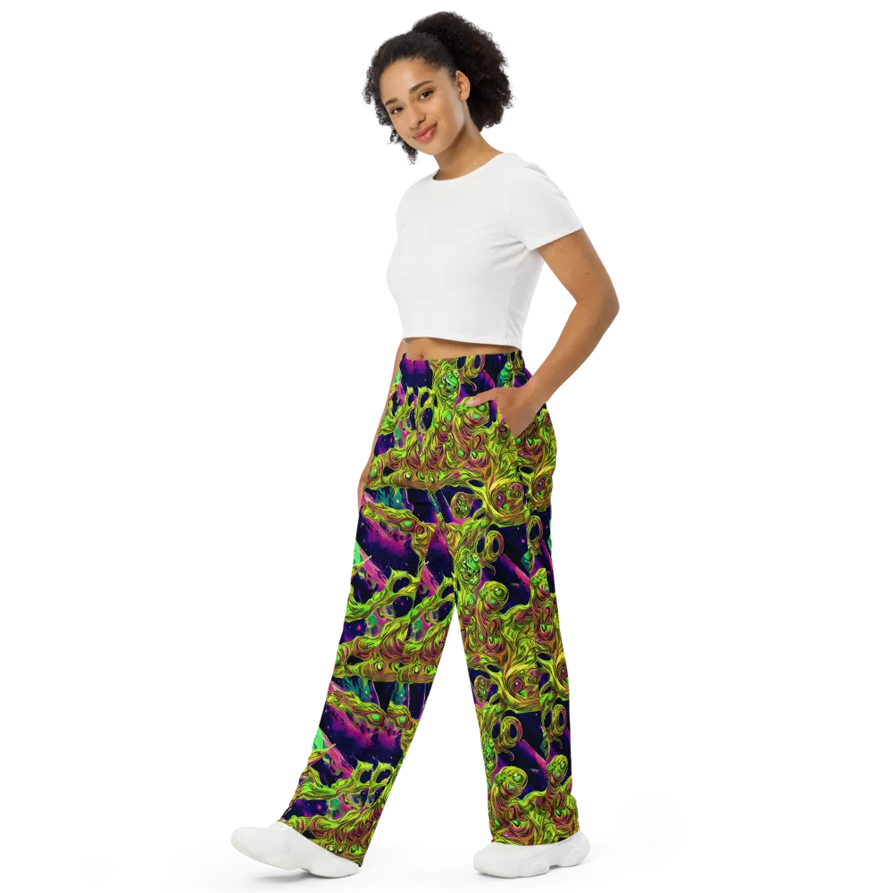 Neon Moonfall on Wide-Leg Pants — Left Front