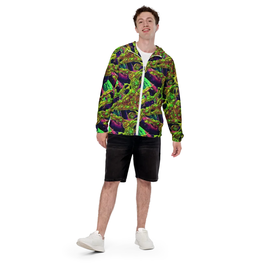 Neon Moonfall on Men's Windbreaker — Front
