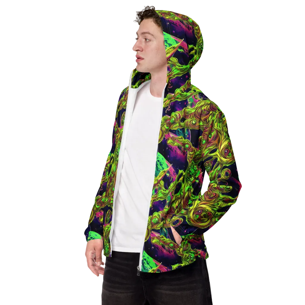 Neon Moonfall on Men's Windbreaker — Left Front